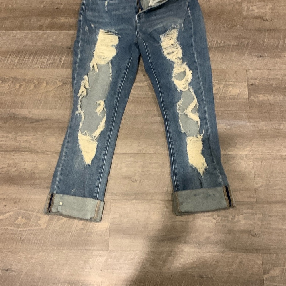 Judy Blue Boyfriend Blue Distressed Jeans